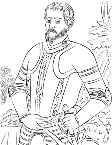 Hernando De Soto Coloring Page